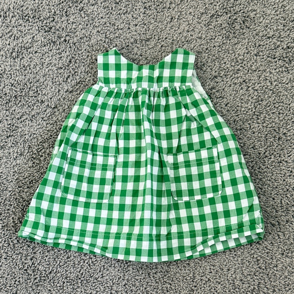 GAP Green and White Checkered Kids Casual Dress
